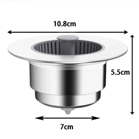 3-In-1 Sink Drain Strainer Stainless Steel Kitchen Bathtub Hair Stopper Sink Aid Drain Filter for Kitchen Bathroom Accessories